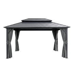 Instahut 3x4.25m Gazebo Hardtop Steel Roof Outdoor Pavilion