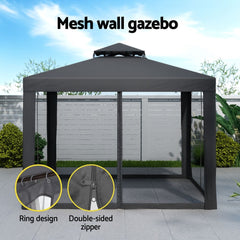 Instahut Gazebo Marquee 3m Outdoor Event Tent Camping Party Mesh Wall Canopy