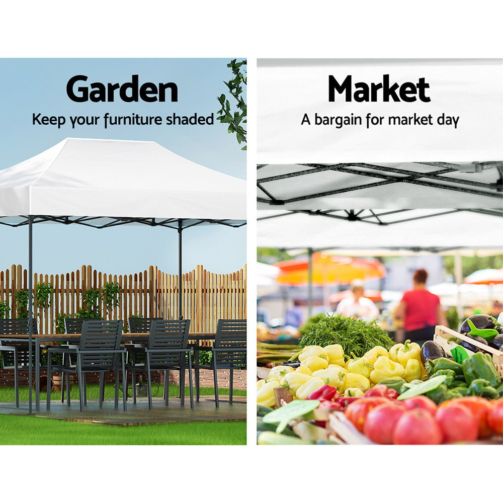 Instahut Gazebo Pop Up 3x4.5m w/Base Podx4 Marquee Folding Outdoor Wedding