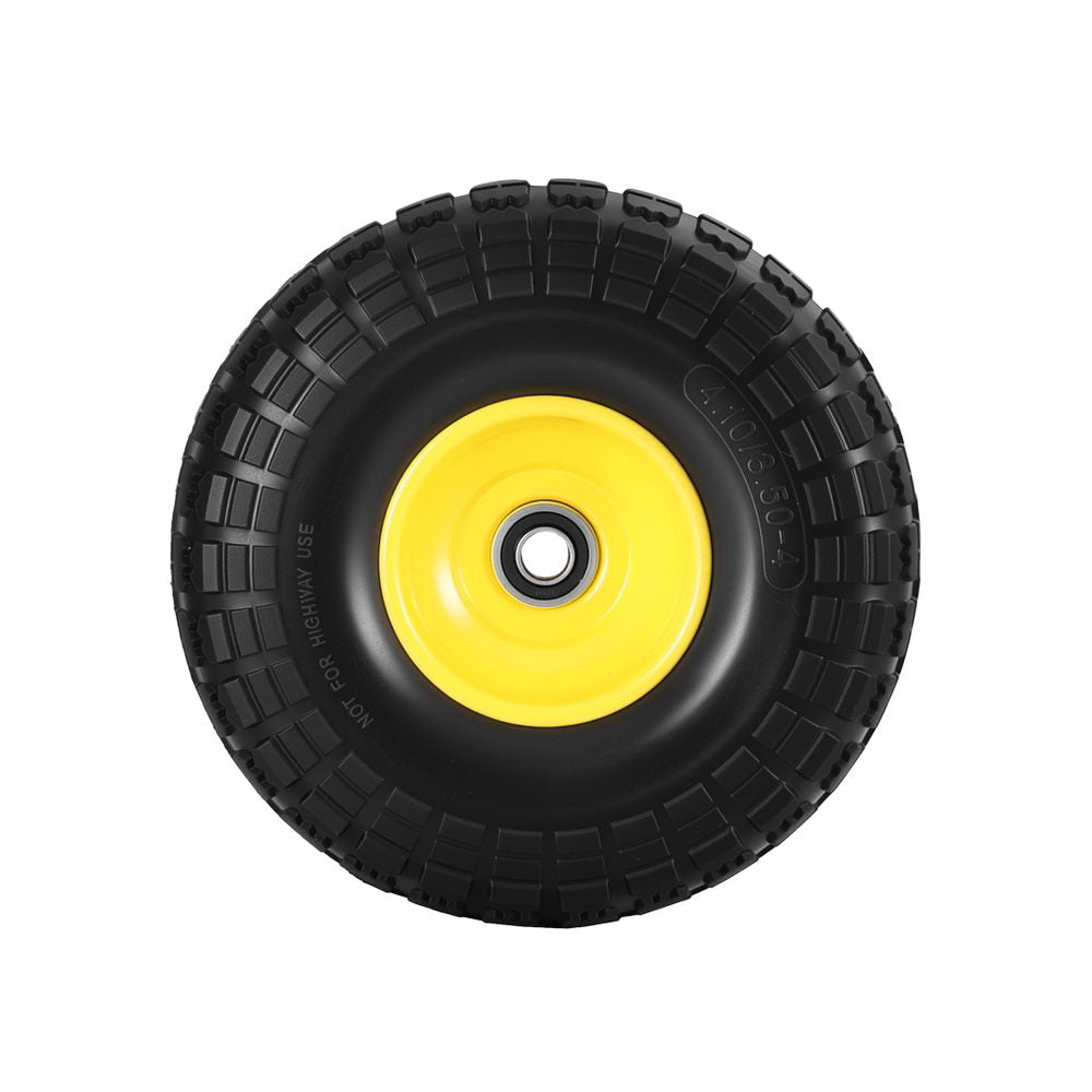 Gardeon 2pcs, 4.10/3.50-4 Tire And Wheel Flat Free, 26cm Solid Rubber Tires with 5/8 Axle Bore Hole And Double Sealed Bearings, Perfect for Wheelbarro