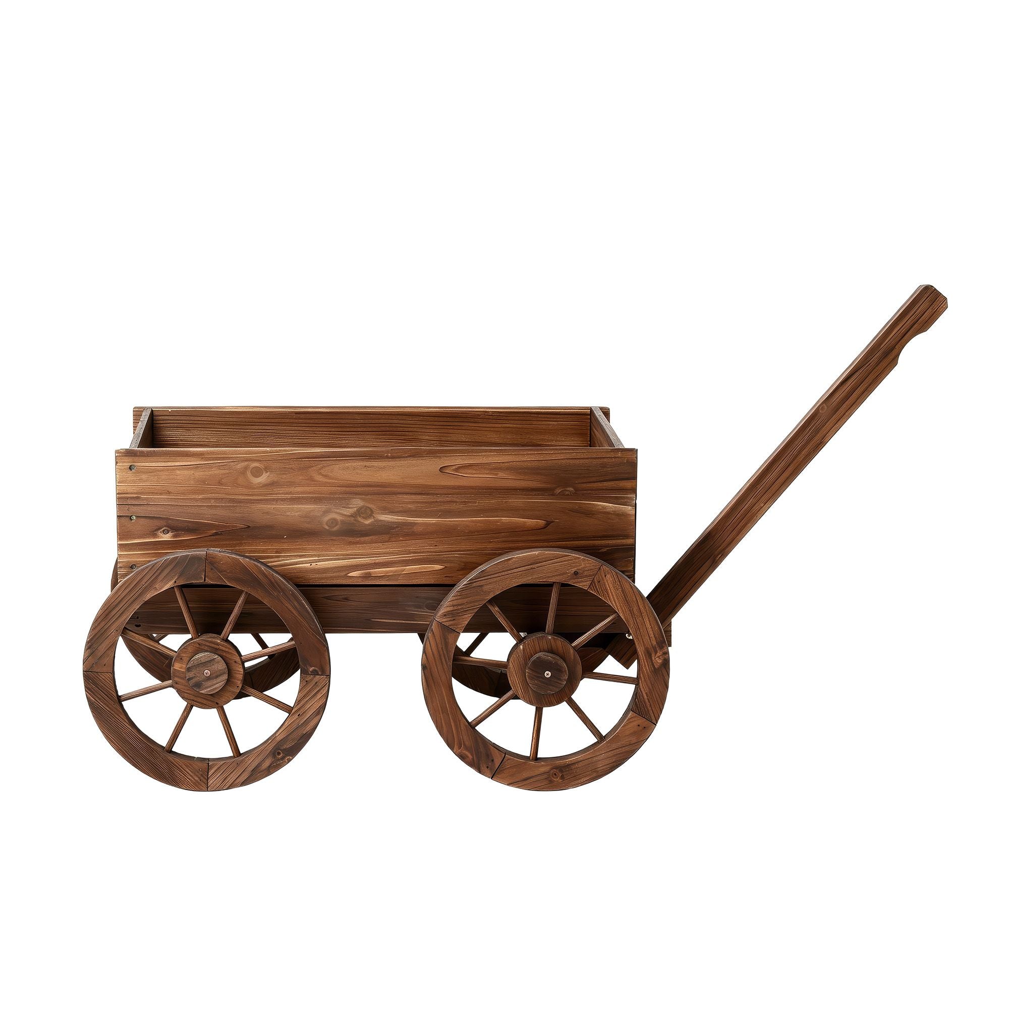 Gardeon Wooden Planter Cart Garden Decor Plant Stand Fir Wood Flower Wagon