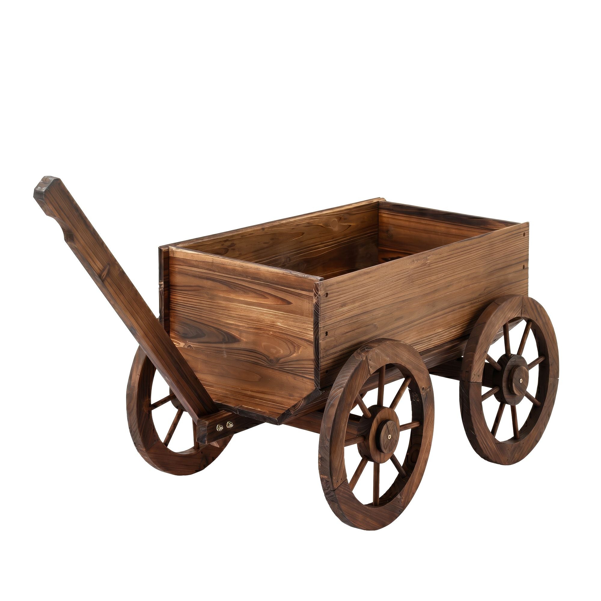 Gardeon Wooden Planter Cart Garden Decor Plant Stand Fir Wood Flower Wagon