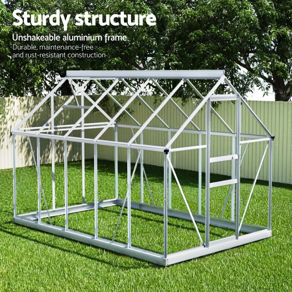 Green Fingers Greenhouse Aluminium Polycarbonate Premium Garden Storage Shed