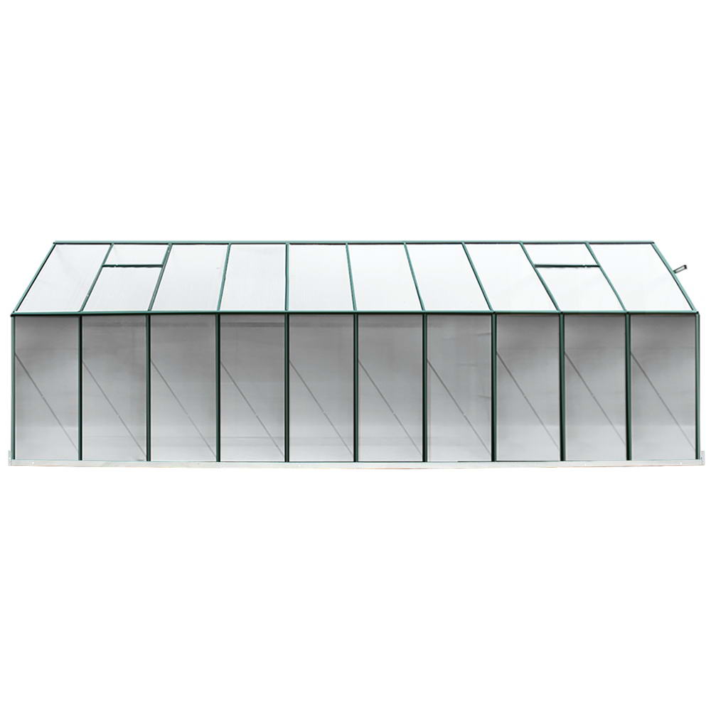 Green Fingers Greenhouse 6.3x2.44x2.1M Aluminium Polycarbonate Green House