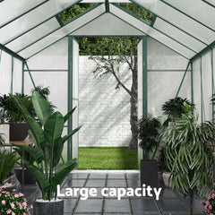 Green Fingers Greenhouse 6.3x2.44x2.1M Aluminium Polycarbonate Green House