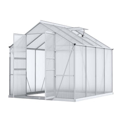 Green Fingers Greenhouse 2.42x2.5x2.26M Aluminium Double Doors Green House