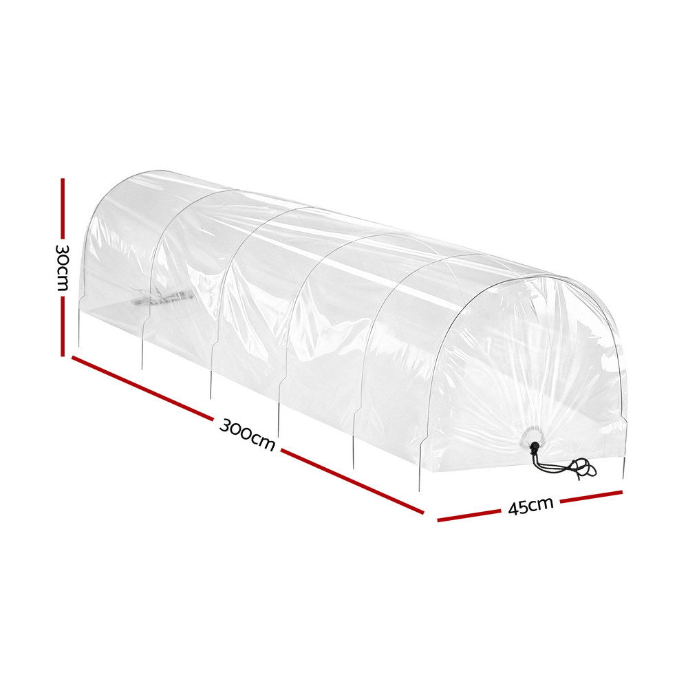 Green Fingers Mini Greenhouse 300x45x30cm Tunnel Clear PVC Free Delivery