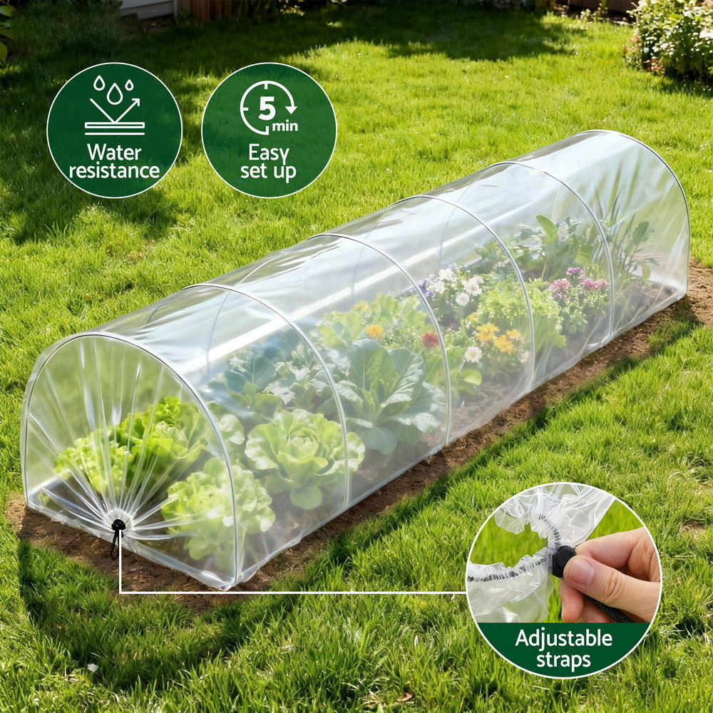 Green Fingers Mini Greenhouse 300x45x30cm Tunnel Clear PVC Free Delivery
