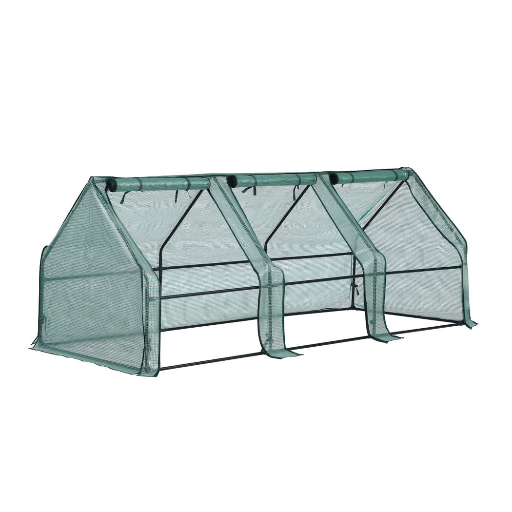 Green Fingers Mini Greenhouse 240x90x90cm Steel Frame PE Outdoor Free Delivery