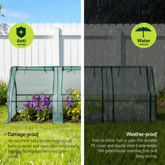 Green Fingers Mini Greenhouse 240x90x90cm Steel Frame PE Outdoor Free Delivery