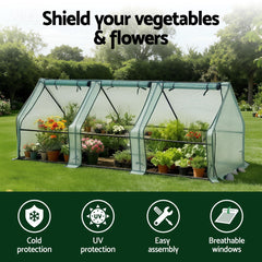 Green Fingers Mini Greenhouse 240x90x90cm Steel Frame PE Outdoor Free Delivery