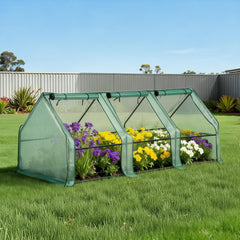 Green Fingers Mini Greenhouse 240x90x90cm Steel Frame PE Outdoor Free Delivery