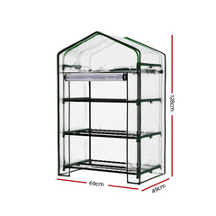 Green Fingers Greenhouse 3 Tiers Mini Green House Garden Bed Planter Box 1.28x0.7x0.5M