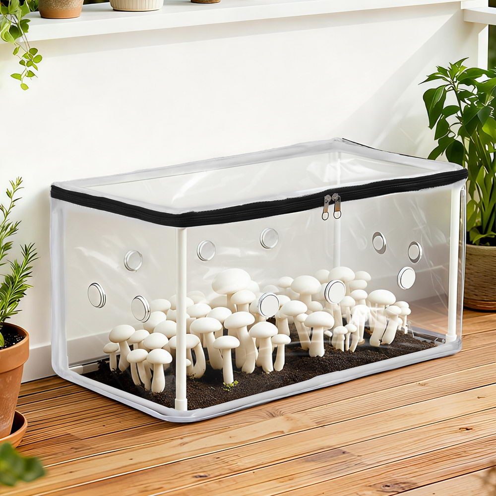Green Fingers Mini Greenhouse 50x25x25cm PVC Cover Mushrooms Free Delivery