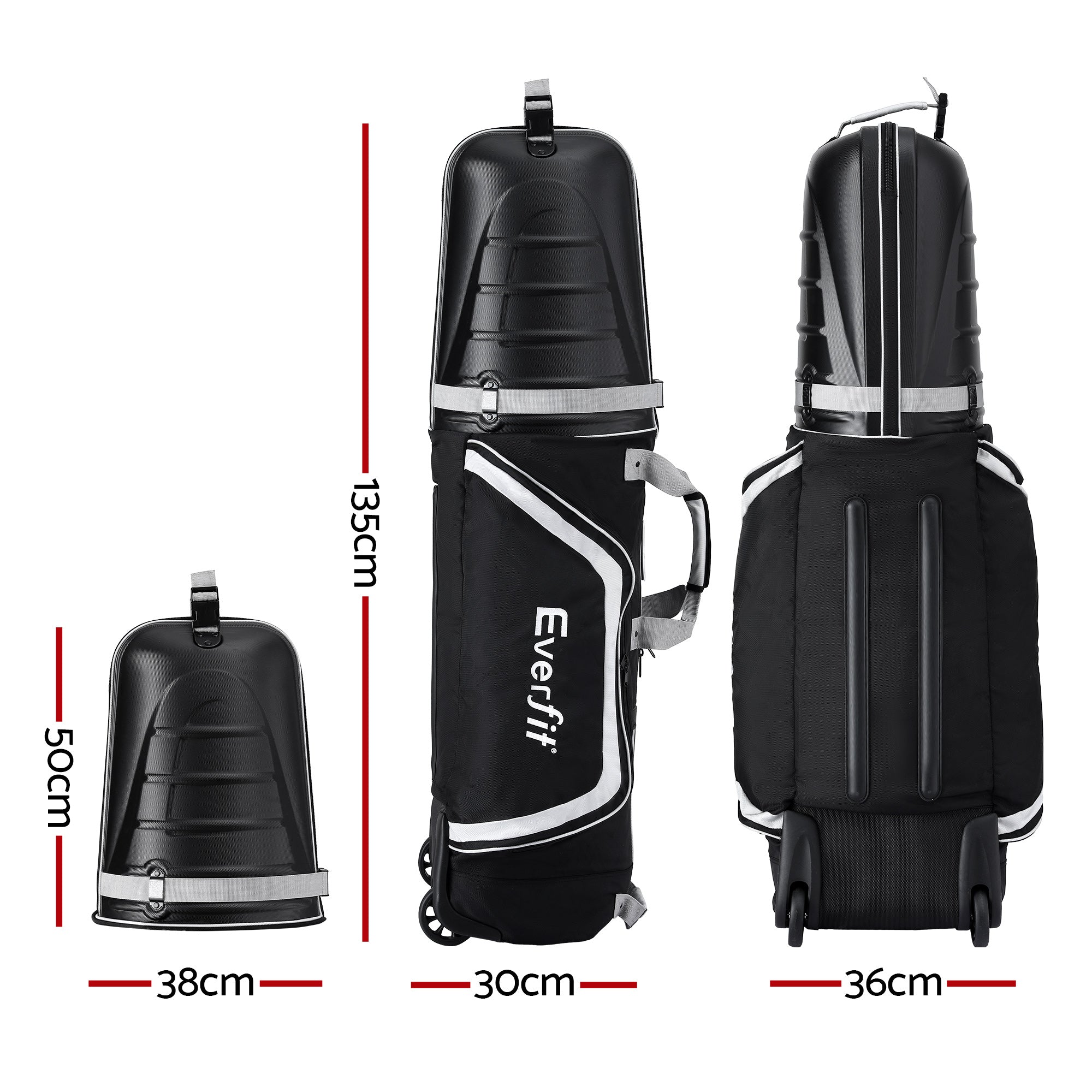 Everfit Golf Travel Bags for Airlines with Wheels Golf Clubs Hard Case Foldable - Free Delivery