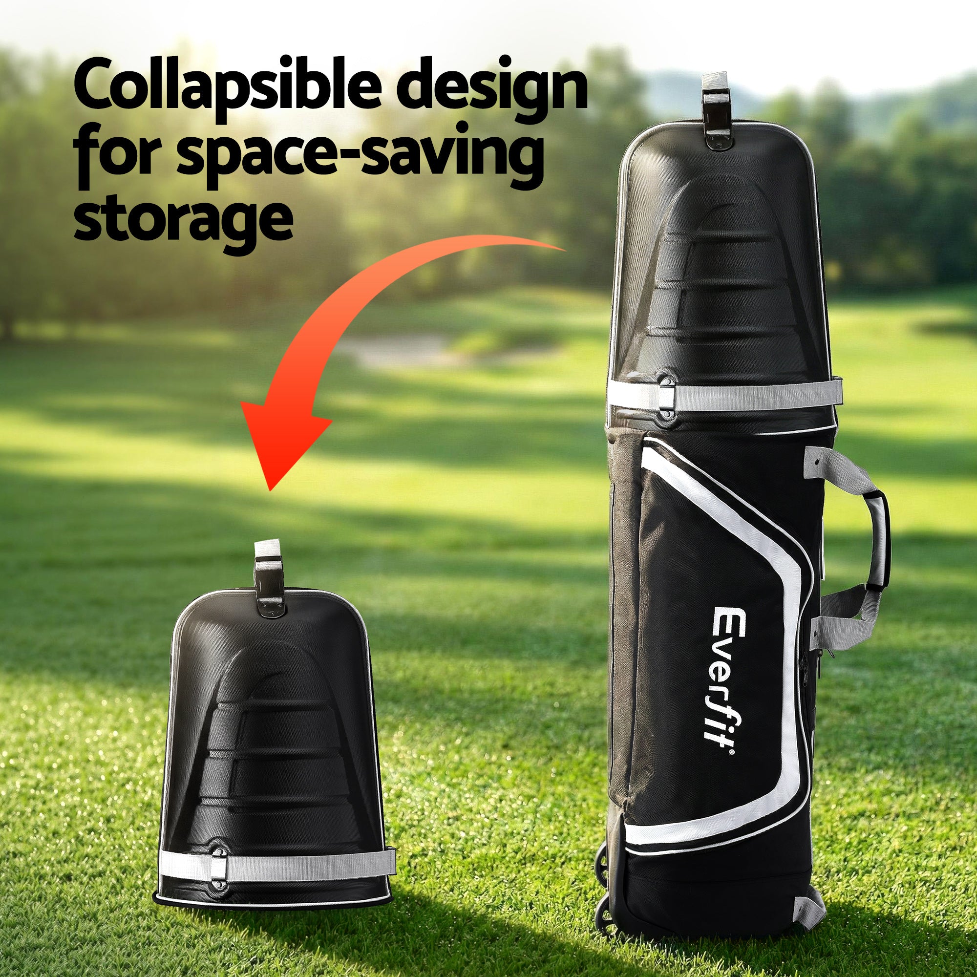 Everfit Golf Travel Bags for Airlines with Wheels Golf Clubs Hard Case Foldable - Free Delivery