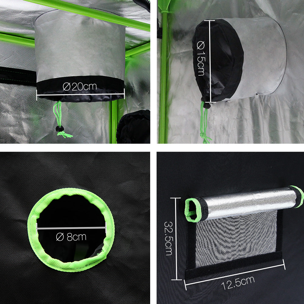 Green Fingers Grow Tent 80x80x160CM Hydroponics Kit Indoor Plant Room System