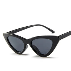 Retro Cat Eye Sunglasses UV 600 High-Protection White Black Metal Hinges Women's Fashion