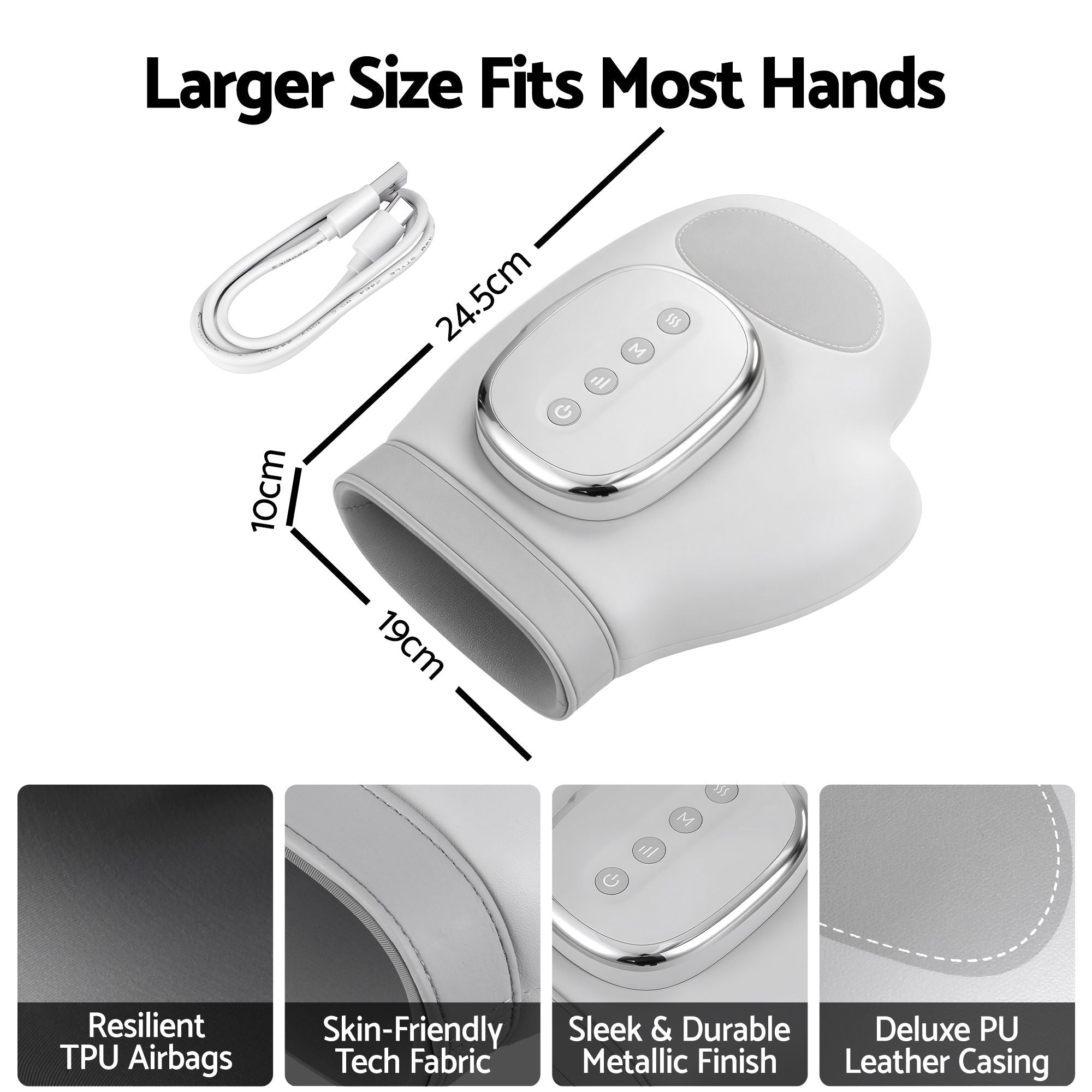 Livemor Hand Massager with Heat and Compression for Arthritis Carpal Tunnel | Large Hand Chamber Fits Left or Right Hand, with 5 Compression Levels, 3 Modes, and 3 Heat Levels, Gift for Women Men