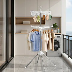 Artiss Clothes Rack Airer 2 Tier Rotatable Hanger Foldable - Free Delivery