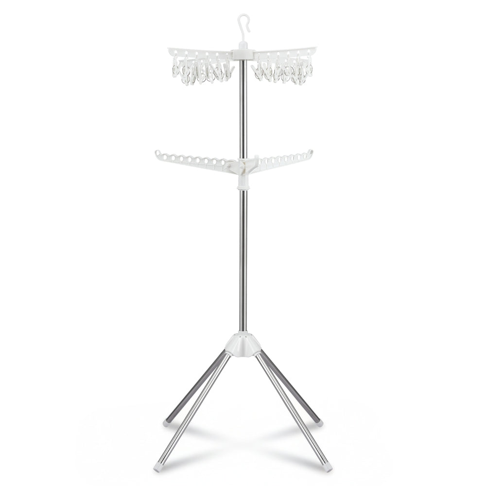 Artiss Clothes Rack Airer 2 Tier Rotatable Hanger Foldable - Free Delivery