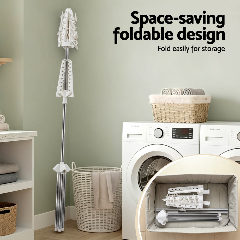 Artiss Clothes Rack Airer 2 Tier Rotatable Hanger Foldable - Free Delivery