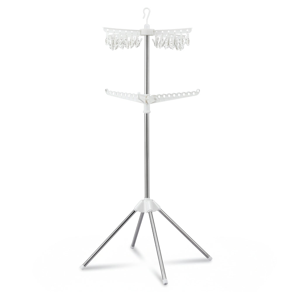 Artiss Clothes Rack Airer 2 Tier Rotatable Hanger Foldable - Free Delivery