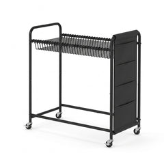 Artiss Pants Trolley Mobile Clothes Rack Clothing Stand with 30 Hangers Wheels Storage Organizer Bag