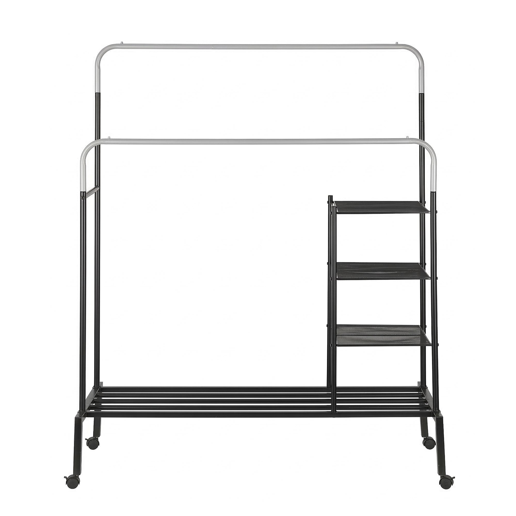 Artiss Clothes Rack Double Rod Airer Rail Coat Stand Hanger Storage Shelf