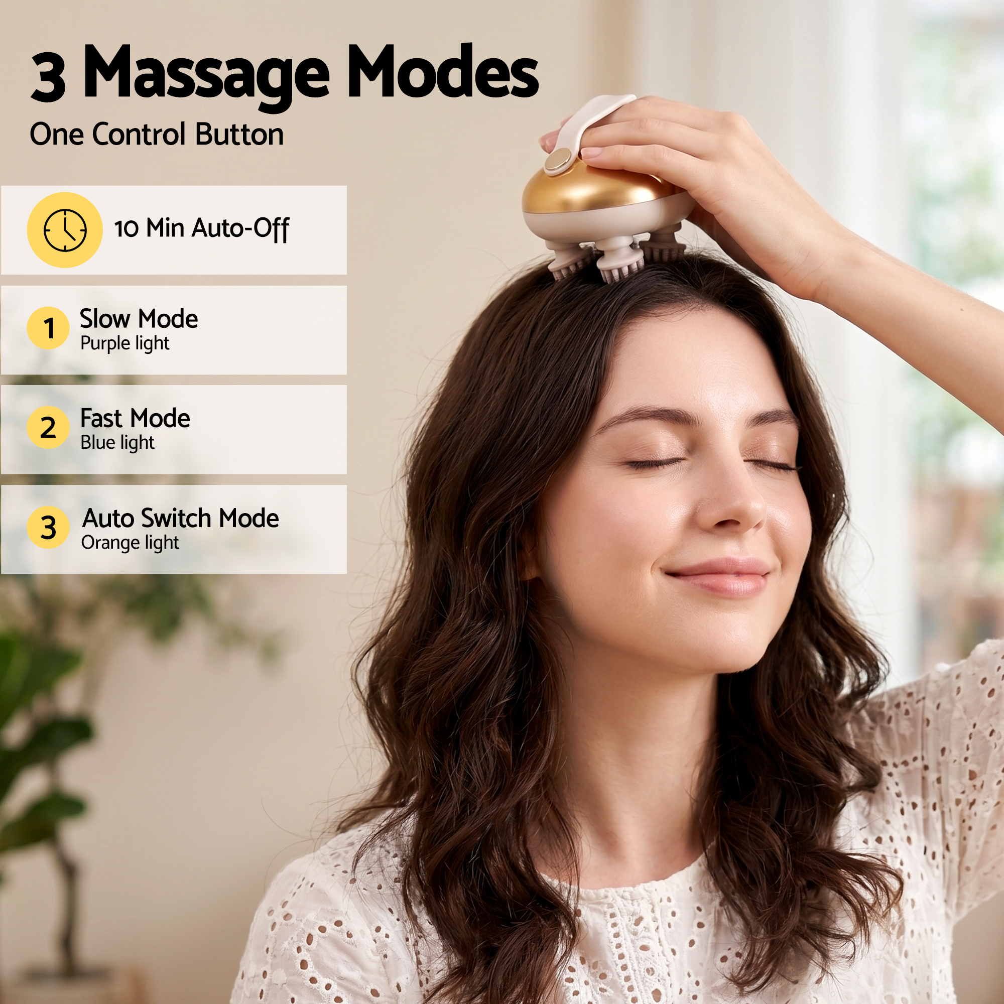 Livemor Scalp Massager Kneading Head Massager Scalp Stress Relax Portable Rechargeable Hair Massager Shower Massage Cat Massager Scratcher, Gift for Mom Dad