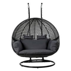 Gardeon Outdoor Swing Chair Hanging Rattan Patio Furniture Pod Stand Cushion 2 Seater