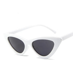 Retro Cat Eye Sunglasses UV 600 High-Protection White Black Metal Hinges Women's Fashion