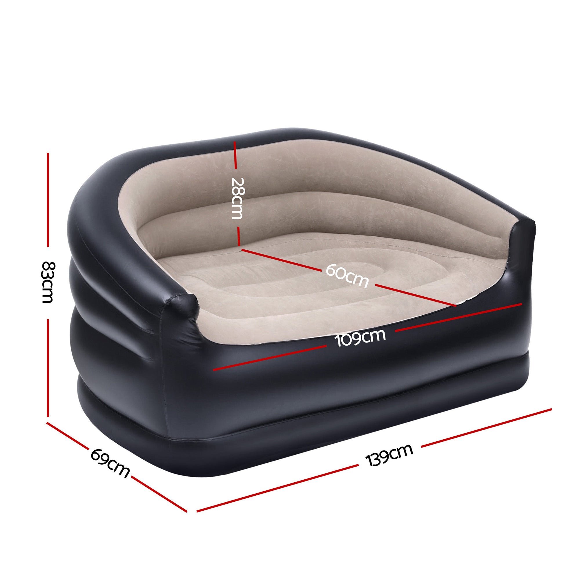 Gardeon Outdoor Air Sofa Inflatable Couch Two-Seater Free Delivery