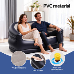 Gardeon Outdoor Air Sofa Inflatable Couch Two-Seater Free Delivery