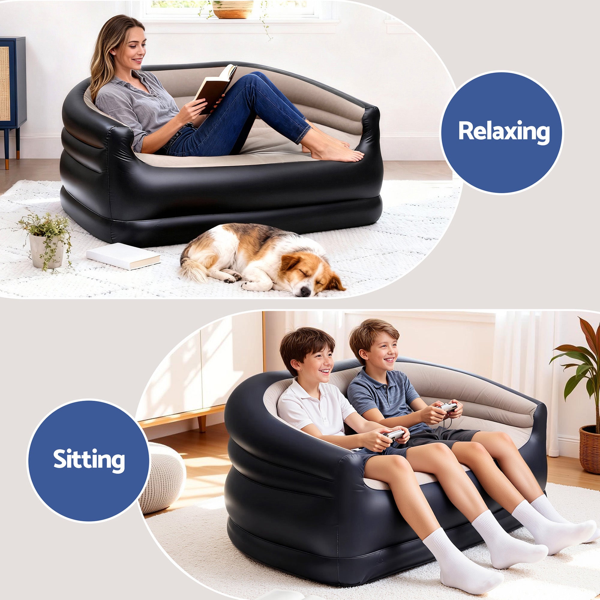 Gardeon Outdoor Air Sofa Inflatable Couch Two-Seater Free Delivery