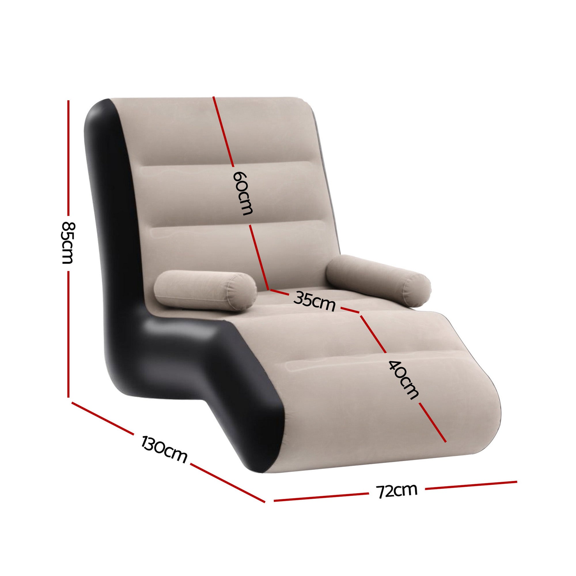 Gardeon Inflatable Chair Sun Lounger Blow Up Foldable Outdoor Free Delivery