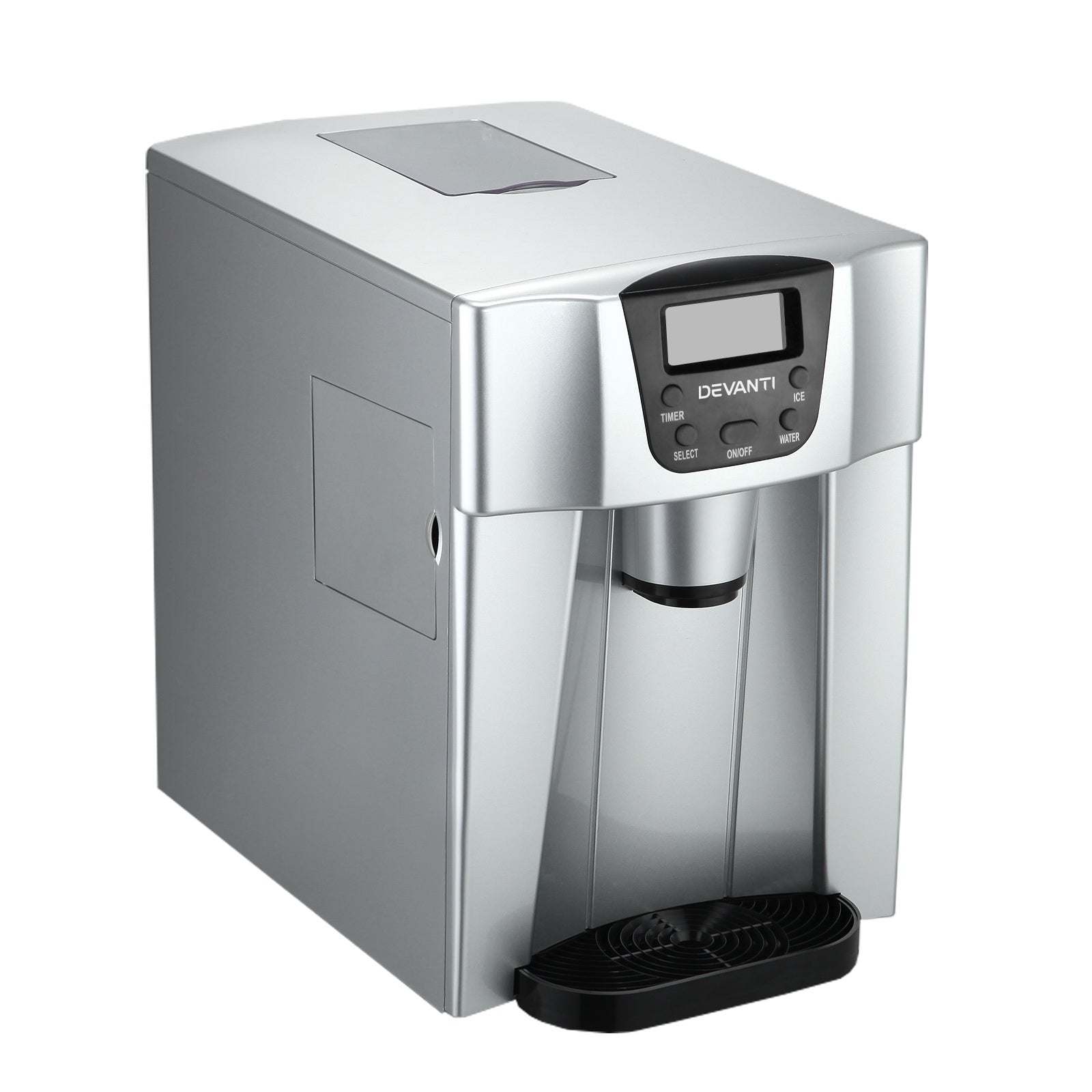 Devanti 2L Portable Ice Maker Commercial Machine Water Dispenser Ice Cube Nugget Silver