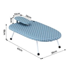 Artiss Tabletop Ironing Board with Small Ironing Boards with Folding Legs Blue