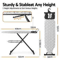 Artiss Foldable Ironing Board with Iron Rest Ironing Board for Laundry Room