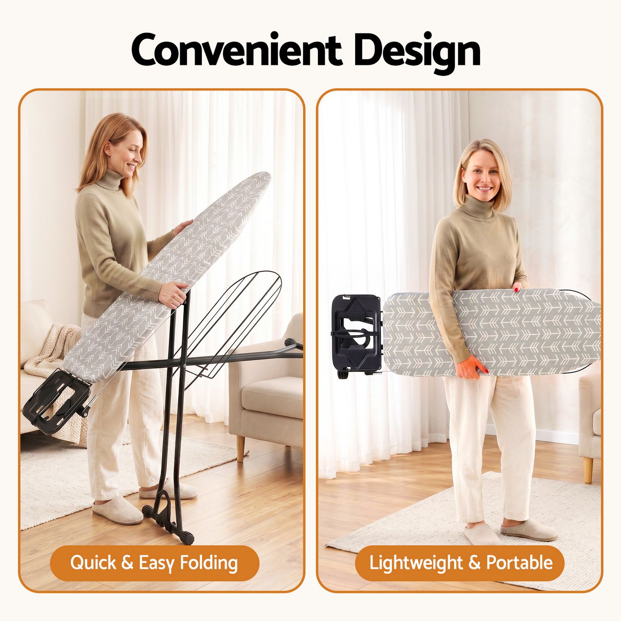 Artiss Foldable Ironing Board with Iron Rest Ironing Board for Laundry Room