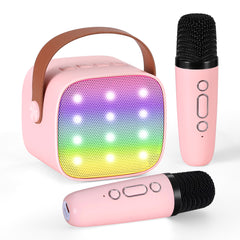 Alpha Mini Portable Karaoke Machine for Adults Kids with 2 Wireless Microphones - Free Delivery