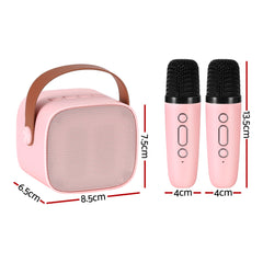 Alpha Mini Portable Karaoke Machine for Adults Kids with 2 Wireless Microphones - Free Delivery