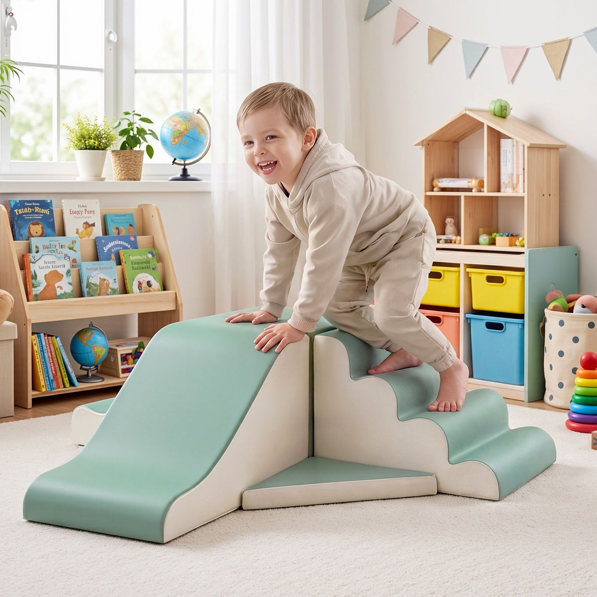 Keezi Kids Climbing Blocks 4-Piece Foam Toddler Playset Soft Indoor Climbing Toy