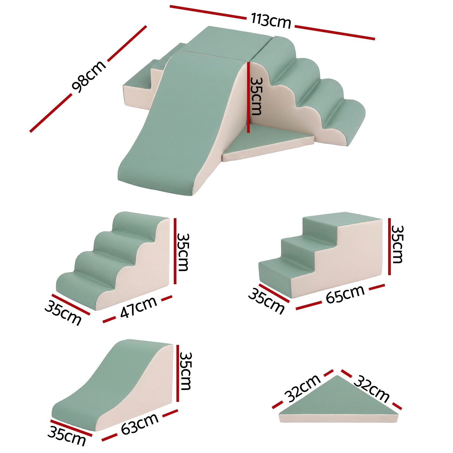 Keezi Kids Climbing Blocks 4-Piece Foam Toddler Playset Soft Indoor Climbing Toy