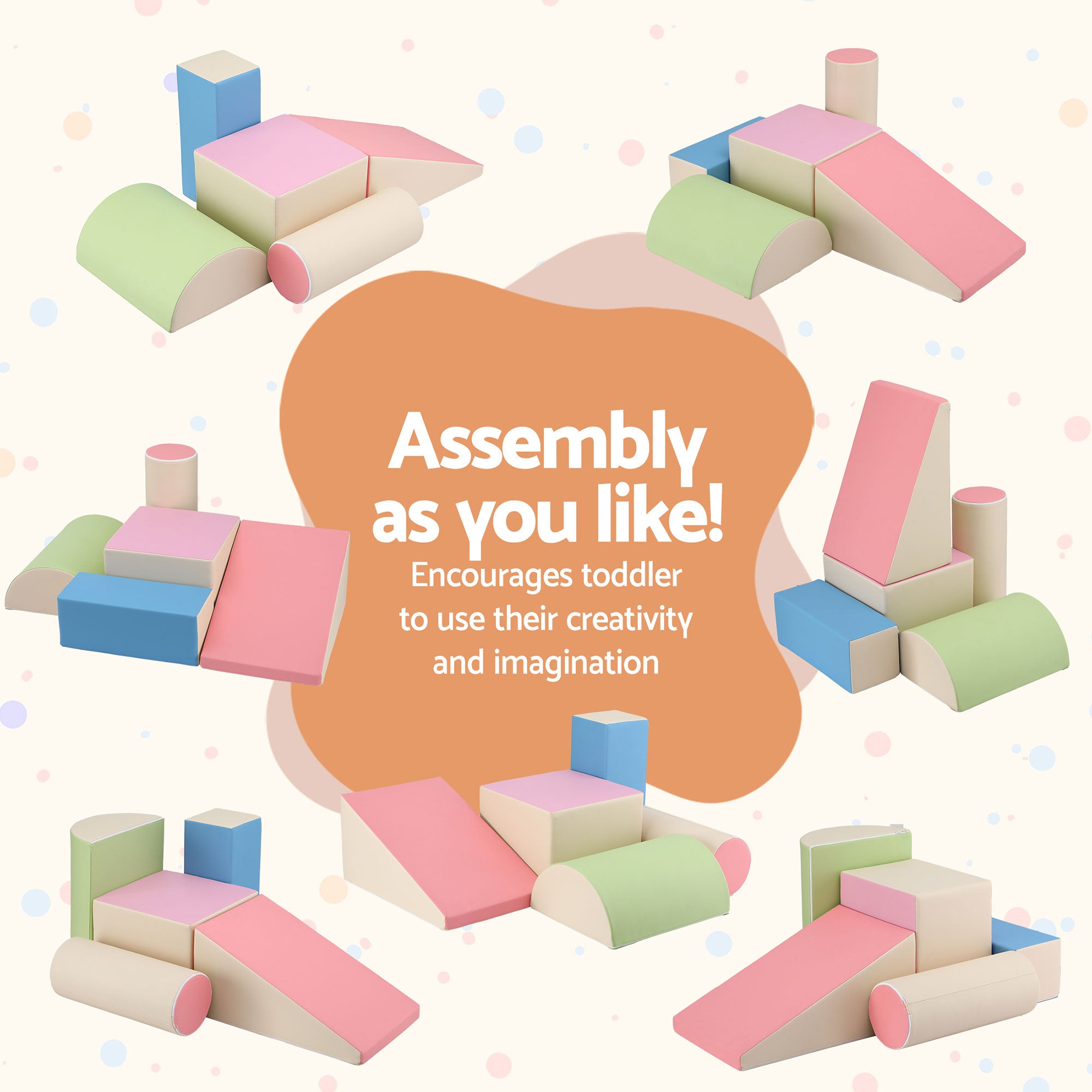 Keezi Kids Climbing Blocks 5-Piece Foam Toddler Playset Soft Indoor Climbing Toy Rocker