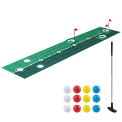 Keezi Kids Golf Putting Game Set with Golf Club, Putting Mat, 12 Balls, 3 Target Holes, Indoor Outdoor Mini Golf Toy for Ages 3-8