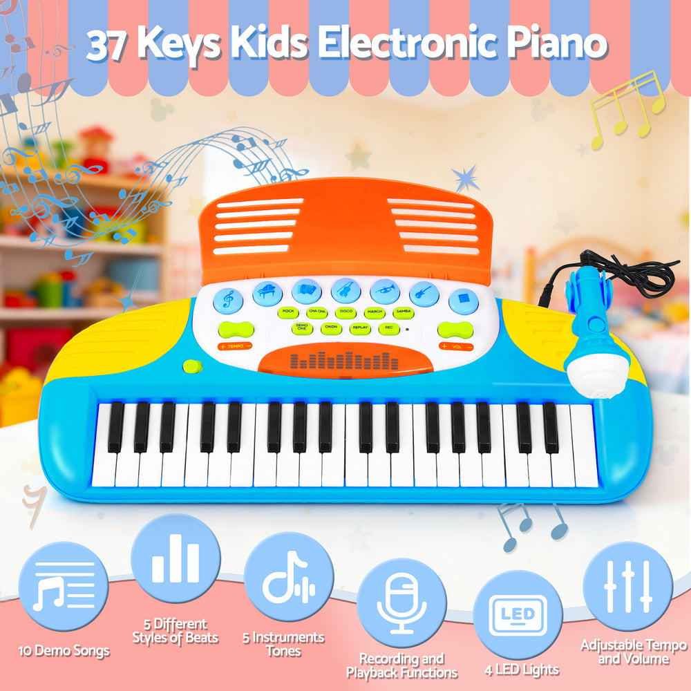 Keezi Kids Piano Keyboard 37 Keys Electronic Free Delivery