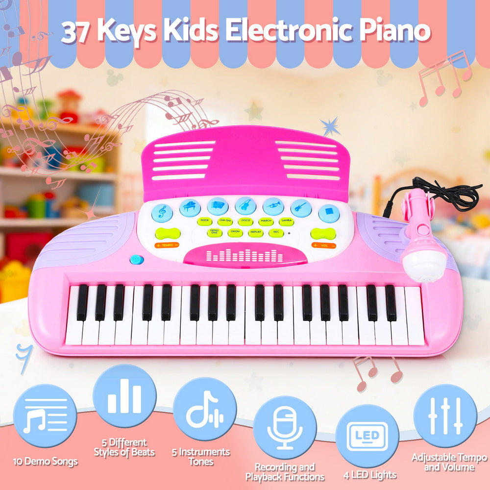 Keezi Kids Piano Keyboard 37 Keys Electronic Free Delivery