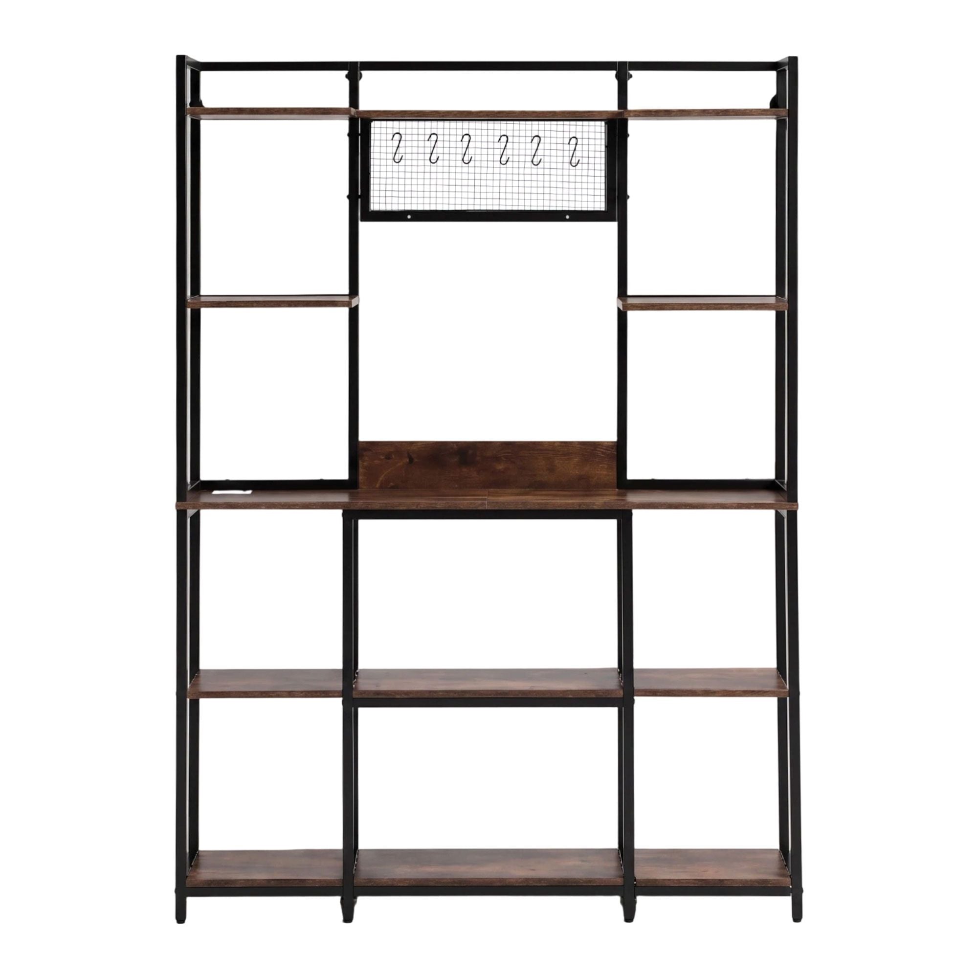 Artiss Kitchen Rack with 6 Hooks Microwave Storage Shelf 120cm x 170cm