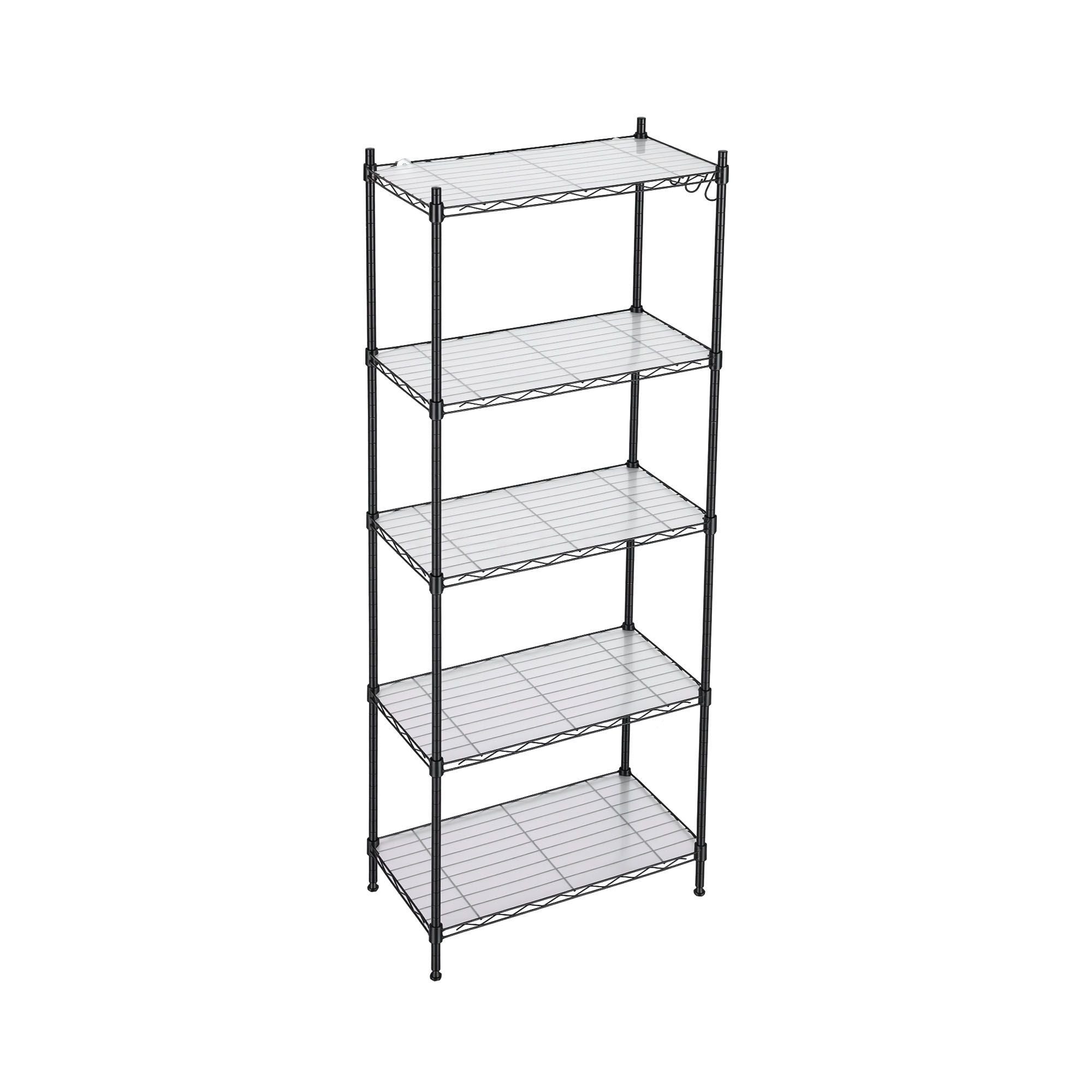 Artiss 5-Tier Kitchen Rack Shelf Shelving Unit 55x30x150CM Adjustable Metal Storage Shelves Black